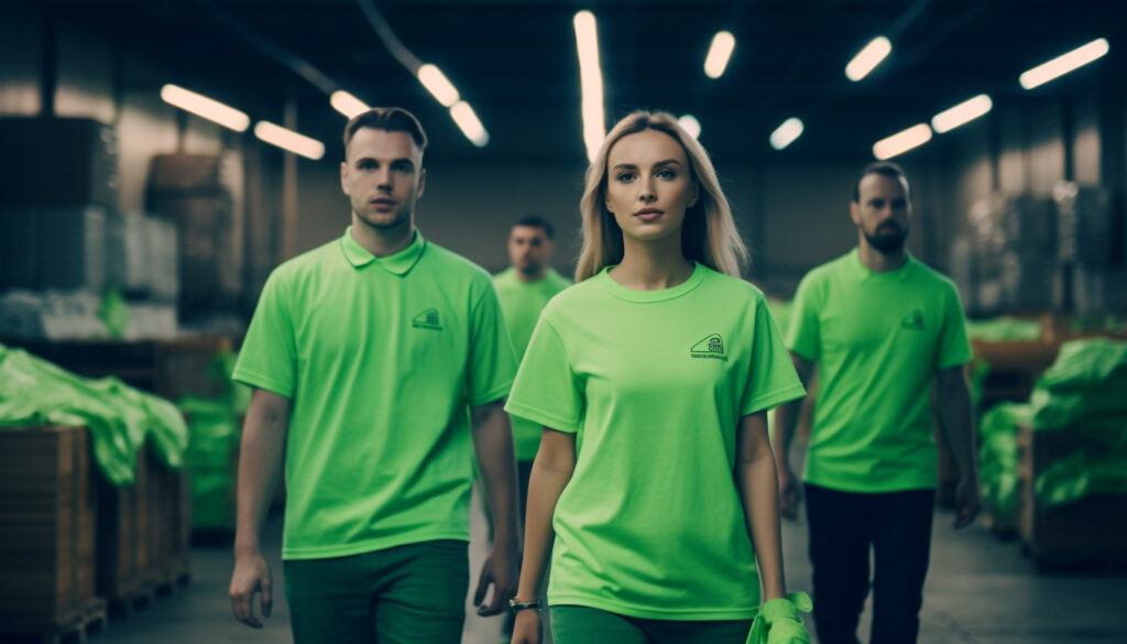 A group of confident athletes in sports clothing, standing indoors generated by artificial intelligence